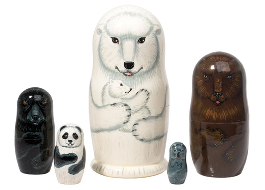 Animal Stacking Dolls Bears of the World 5pc/6''