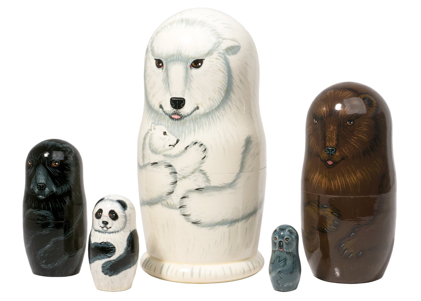 Animal Stacking Dolls Bears of the World 5pc/6''