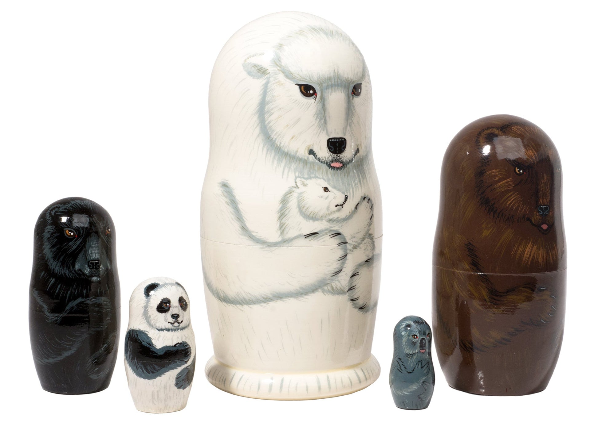 Animal Stacking Dolls Bears of the World 5pc/6''