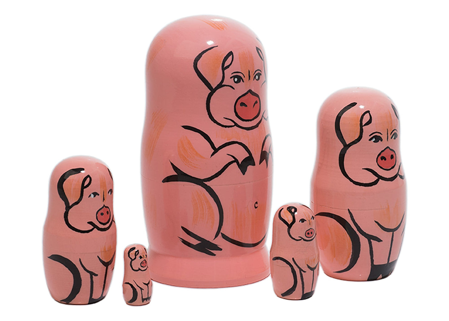 Animal Stacking Dolls Happy Hogs 5pc/6”