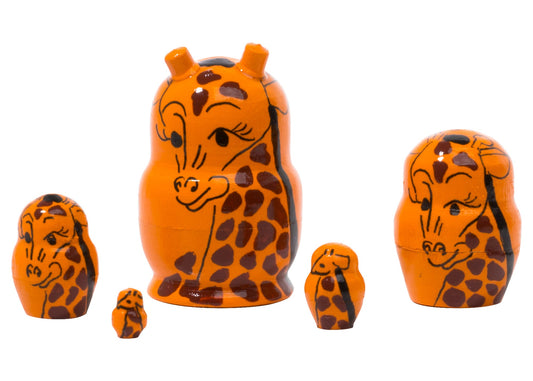 Animal Stacking Dolls Miniature Giraffe 5pc/1''