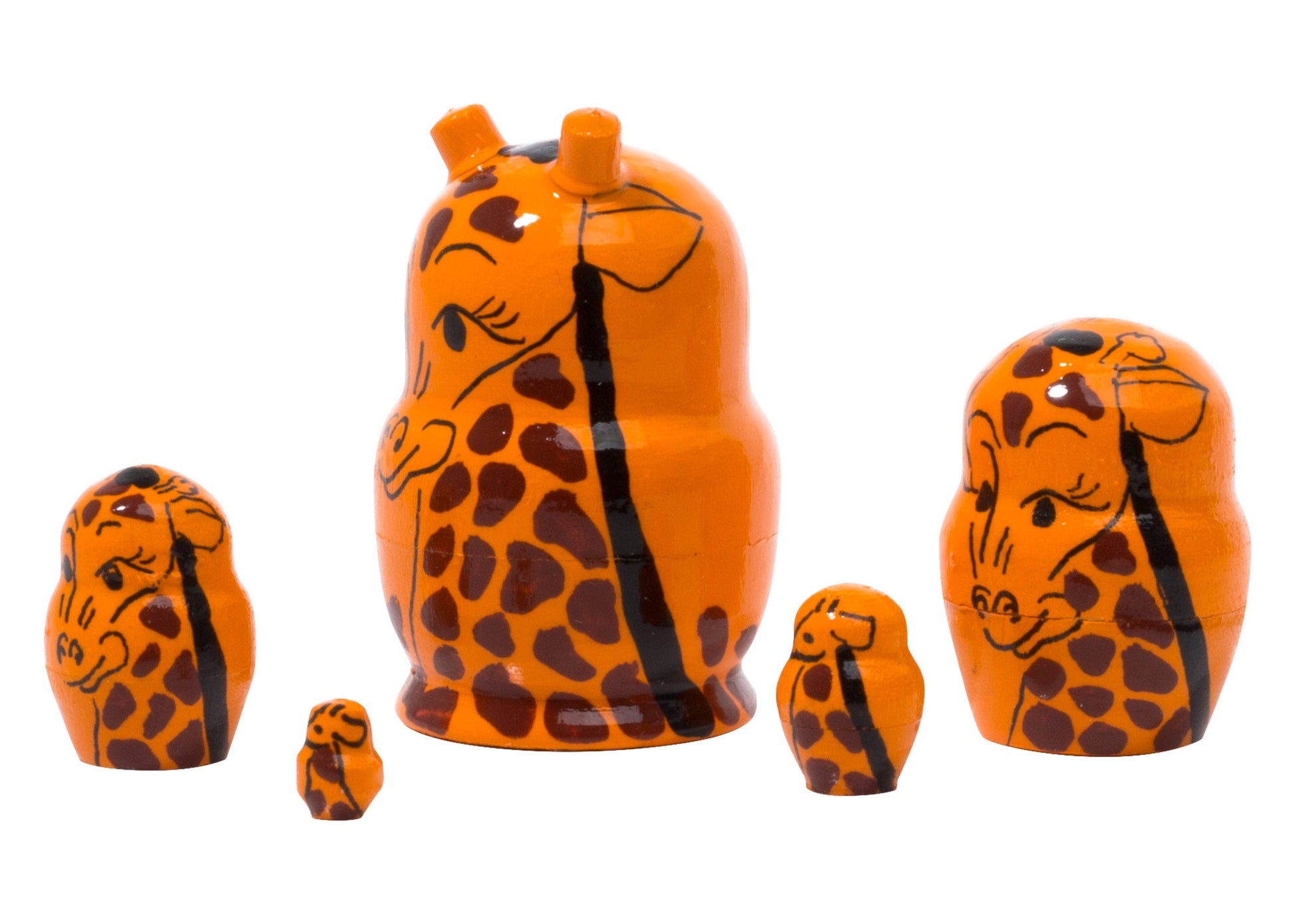 Animal Stacking Dolls Miniature Giraffe 5pc/1''