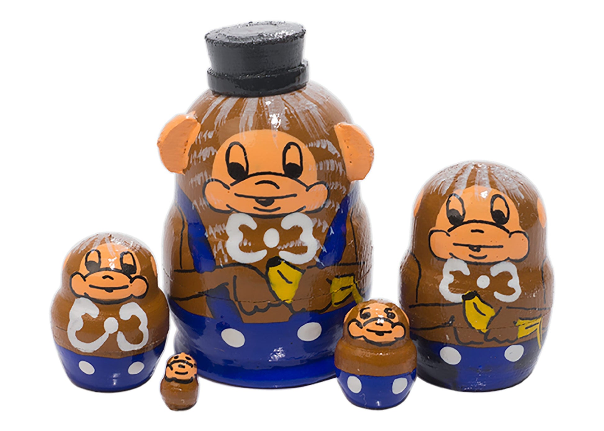 Animal Stacking Dolls Miniature Monkeys 5pc/1"
