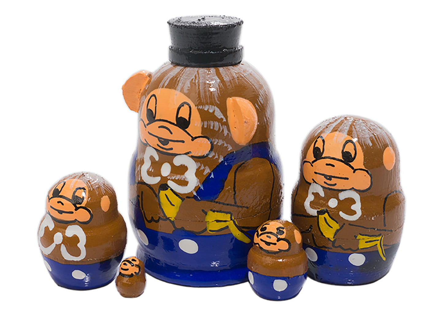 Animal Stacking Dolls Miniature Monkeys 5pc/1"