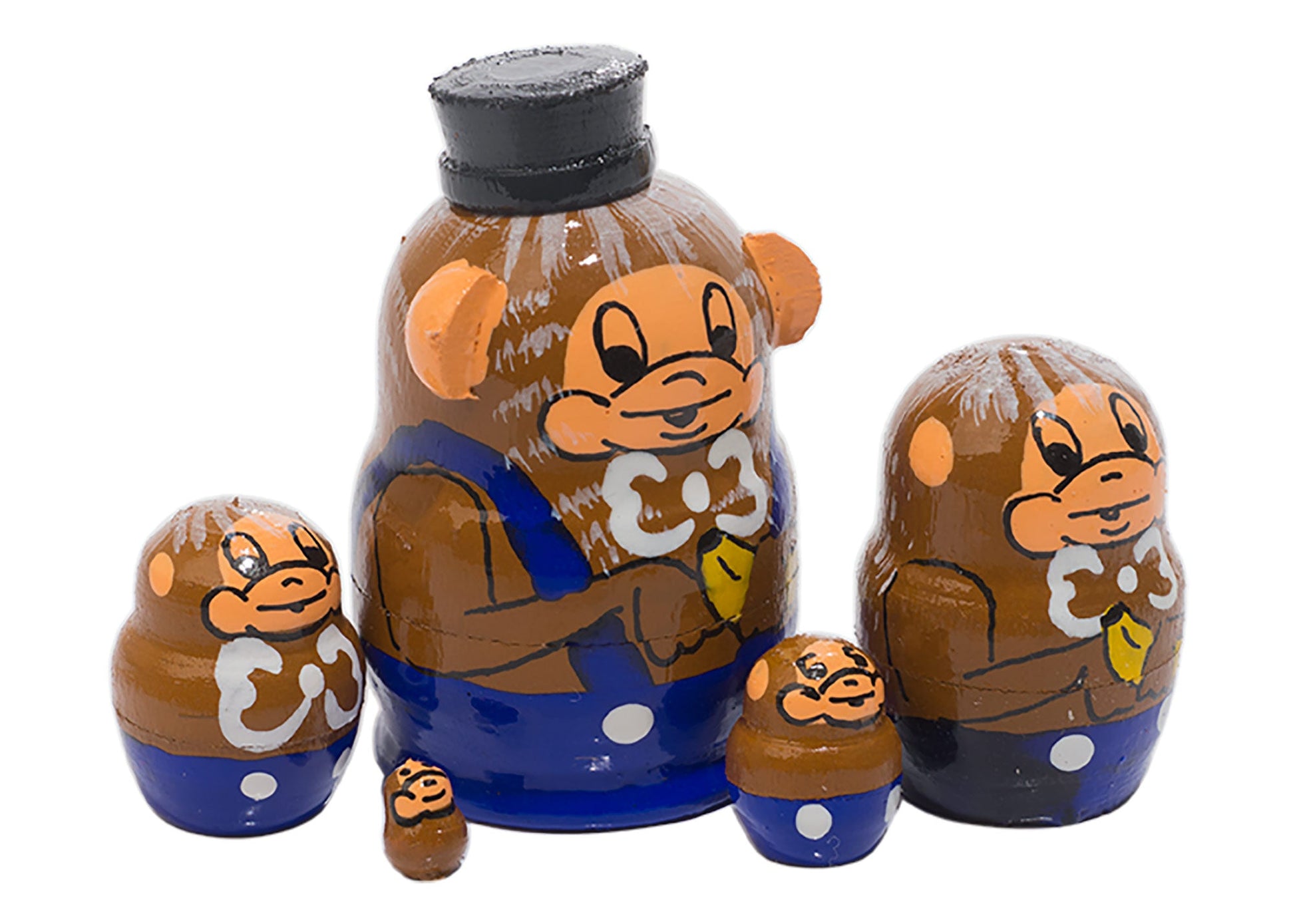 Animal Stacking Dolls Miniature Monkeys 5pc/1"