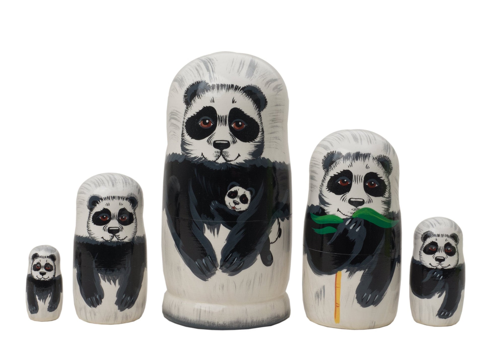 Animal Stacking Dolls Pandas 5pc/5"