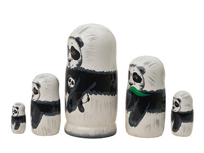 Animal Stacking Dolls Pandas 5pc/5"