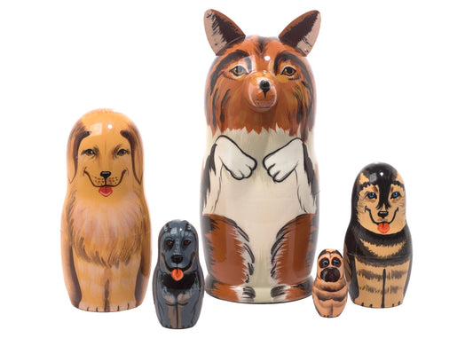 Animal Stacking Dolls Stray Dogs 5pc/6"