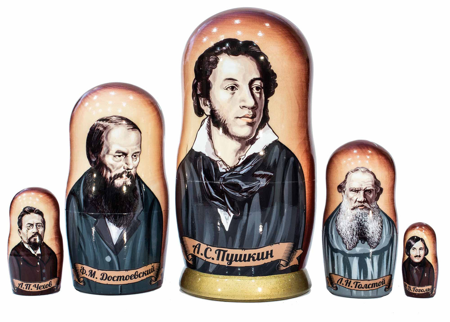Stackable Dolls Russian Authors 5pc/6''
