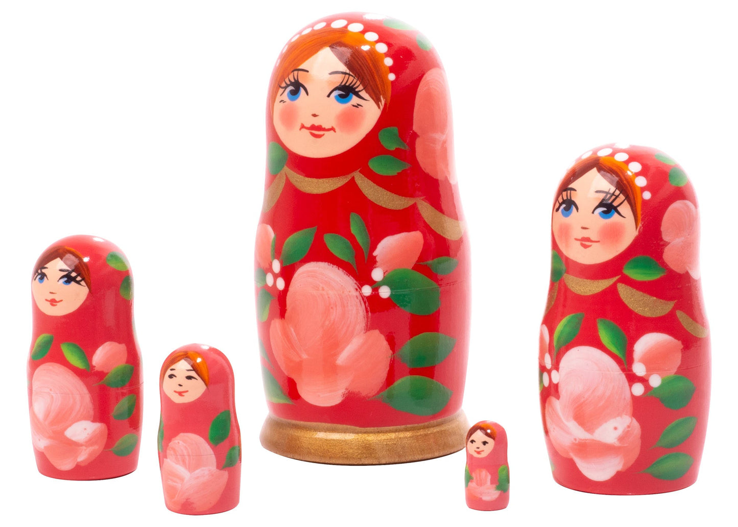 Babushka Stacking Dolls Red Babushka 5pc/4''