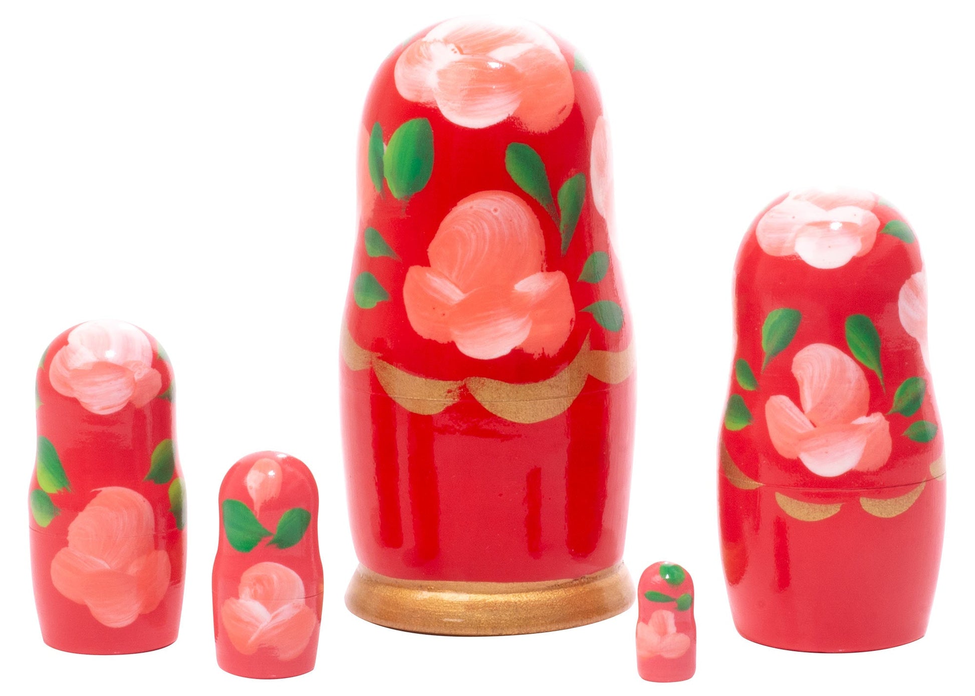Babushka Stacking Dolls Red Babushka 5pc/4''