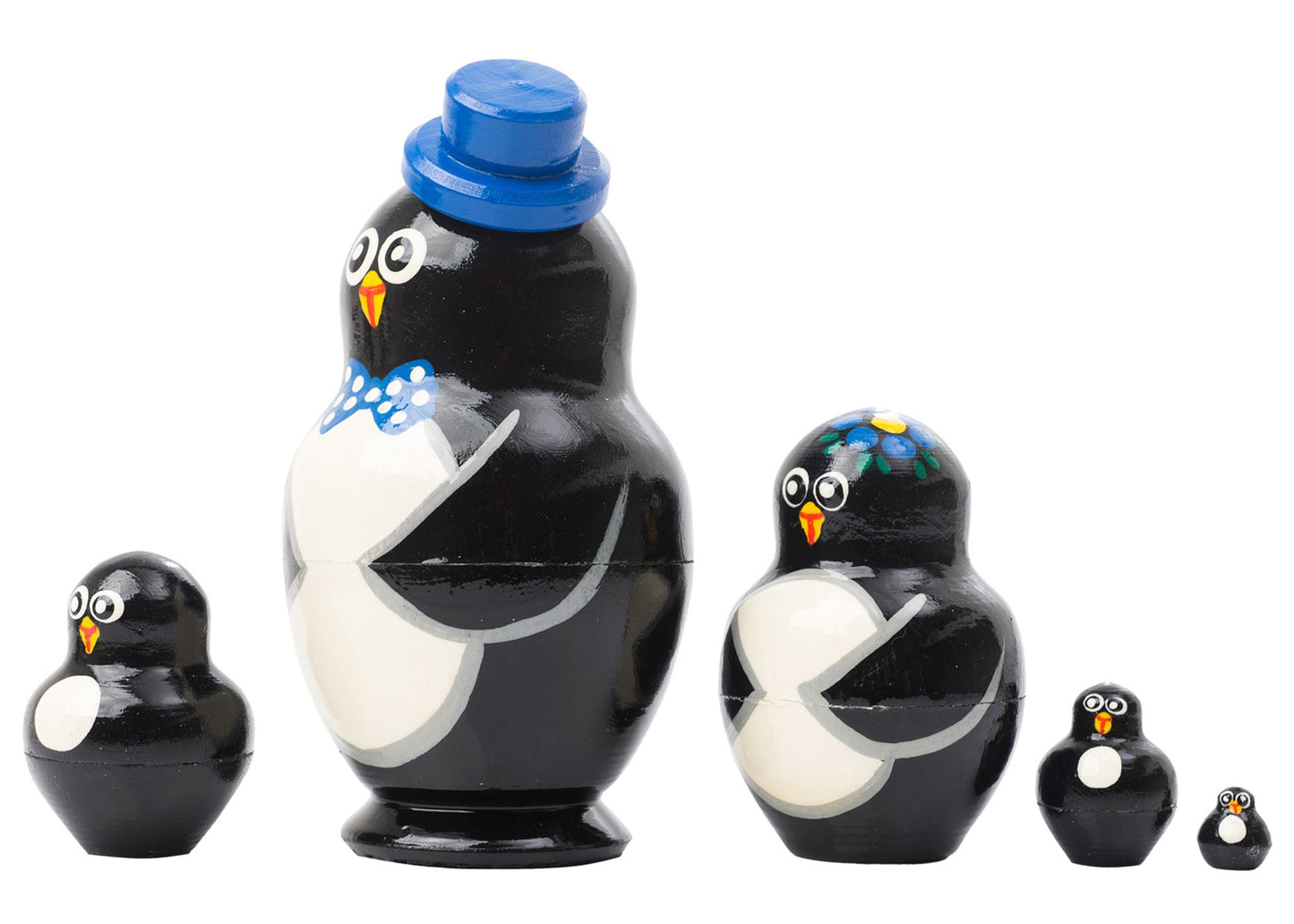 Bird Nesting Dolls Happy Penguins 5pc/4"