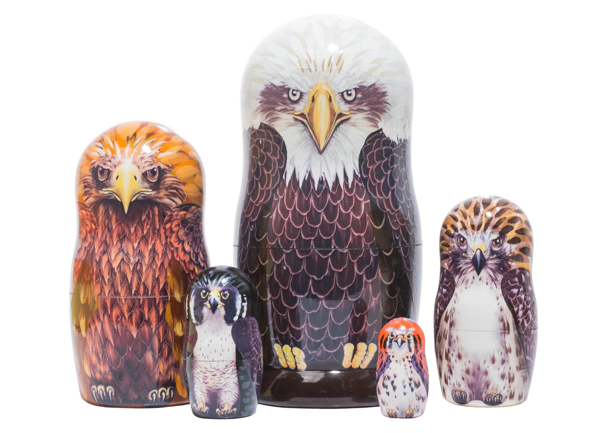 Bird Nesting Dolls Raptors 5pc/6"