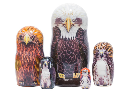 Bird Nesting Dolls Raptors 5pc/6"
