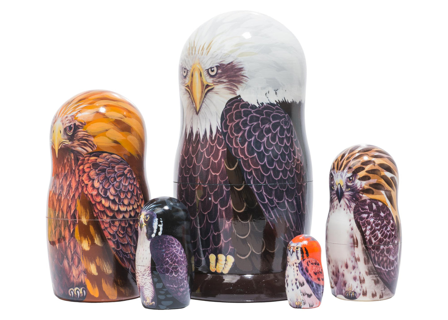 Bird Nesting Dolls Raptors 5pc/6"