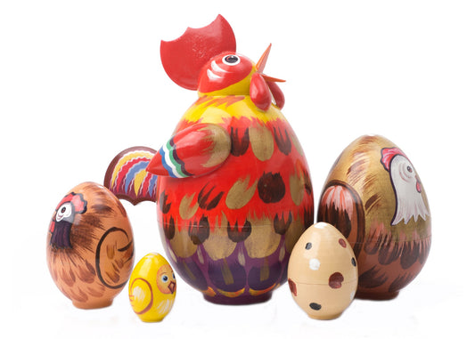 Bird Nesting Dolls Raucous Rooster 5pc/5"