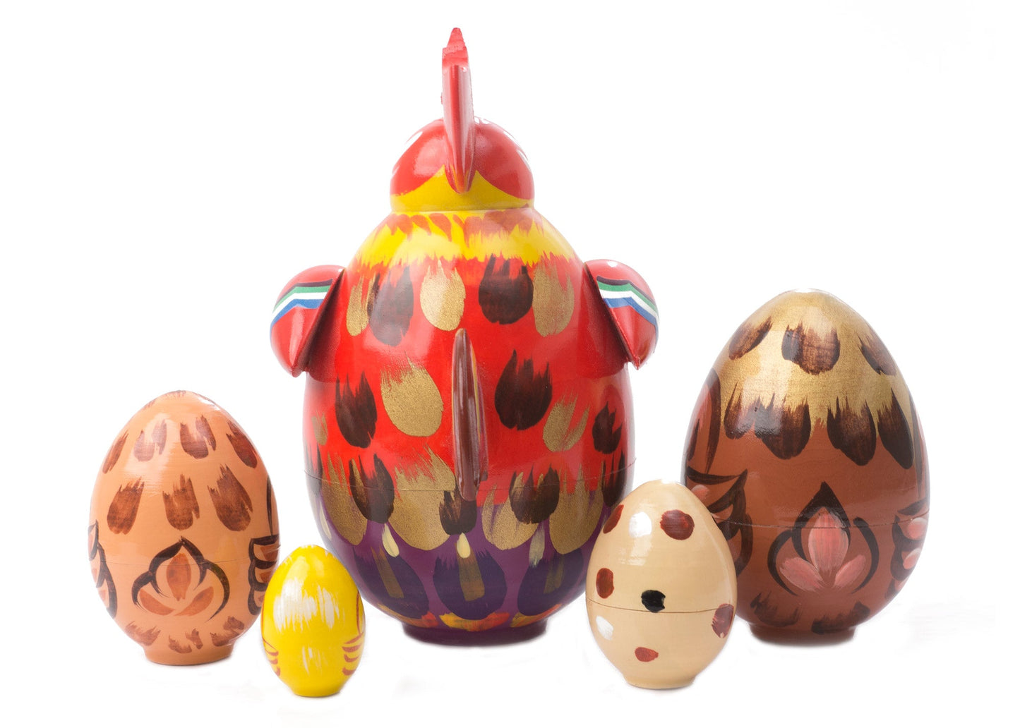 Bird Nesting Dolls Raucous Rooster 5pc/5"