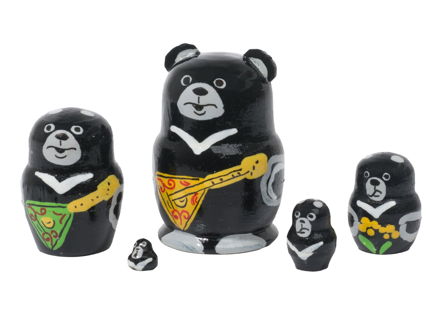 Mini Bear (Black) 5pc/1''