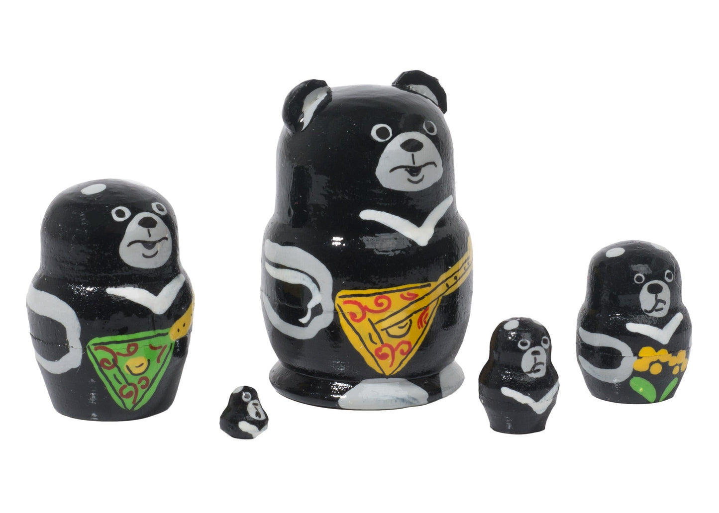 Mini Bear (Black) 5pc/1''