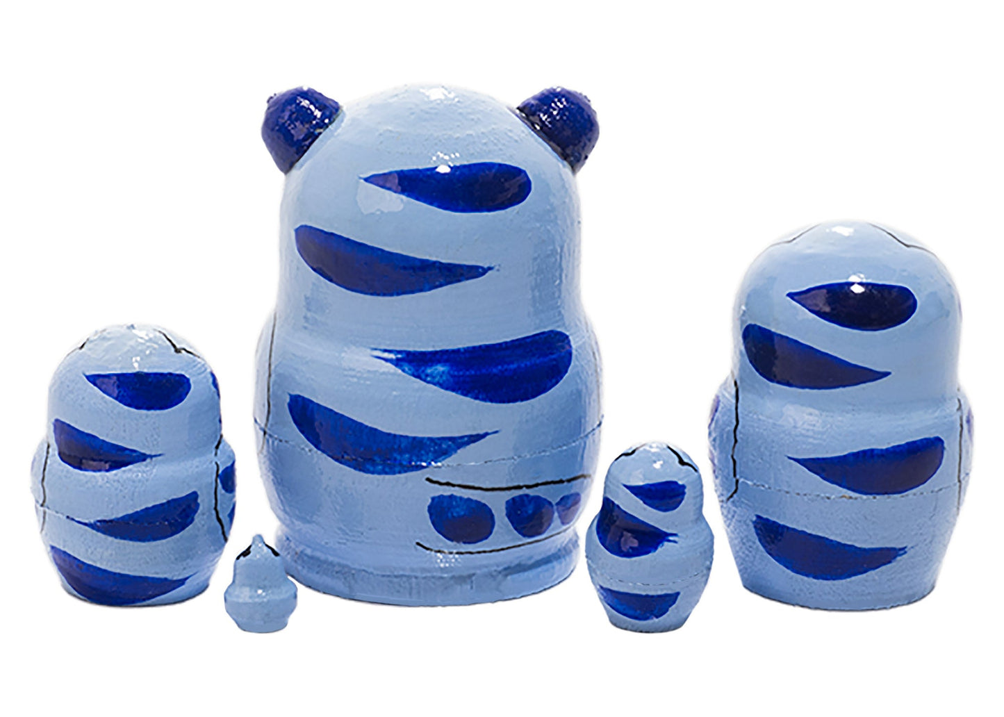 Cat Babushka Dolls Mini Blue Cat 5pc/1''