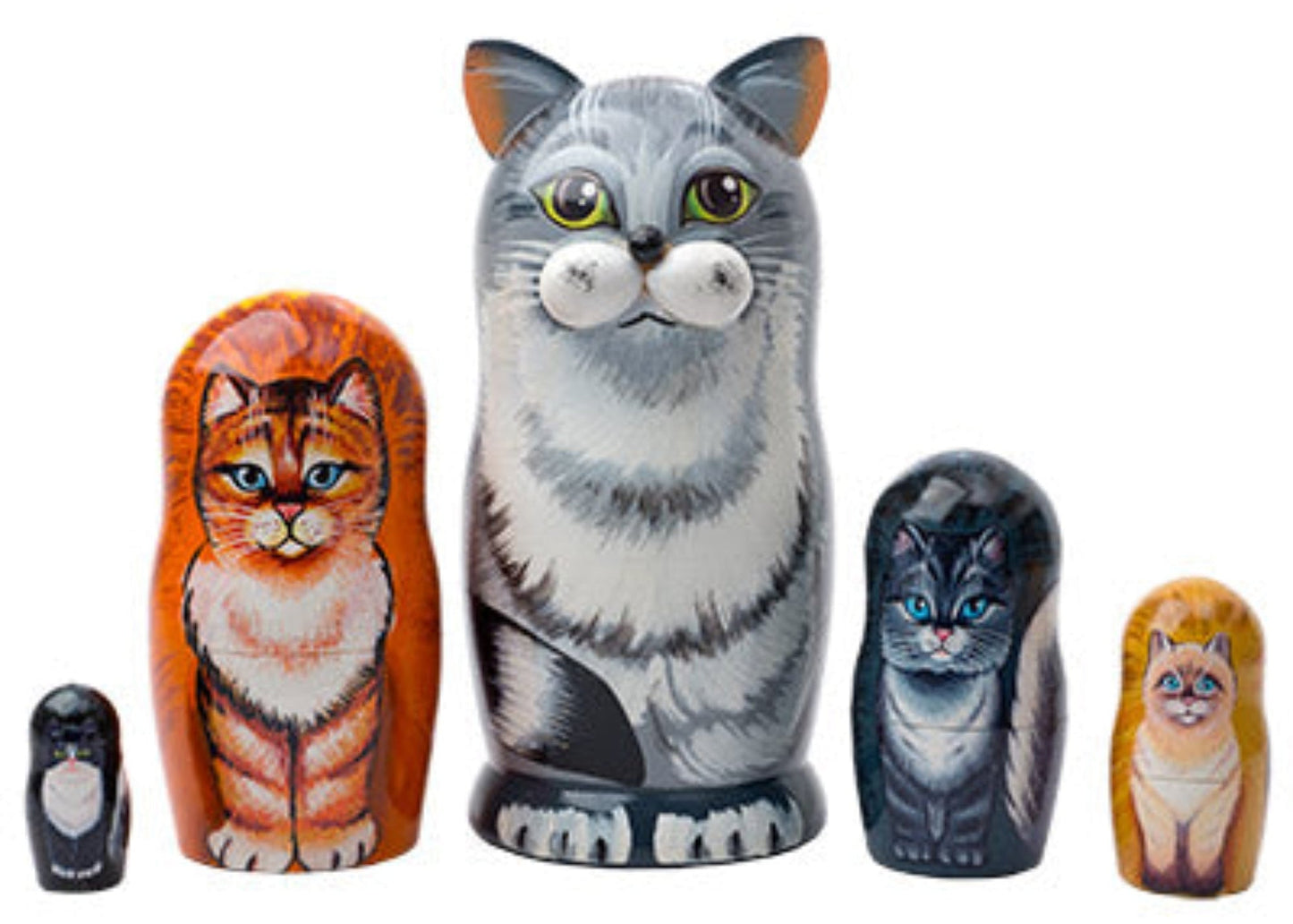 Cat Babushka Dolls Cool Cat Gang 5pc/6"