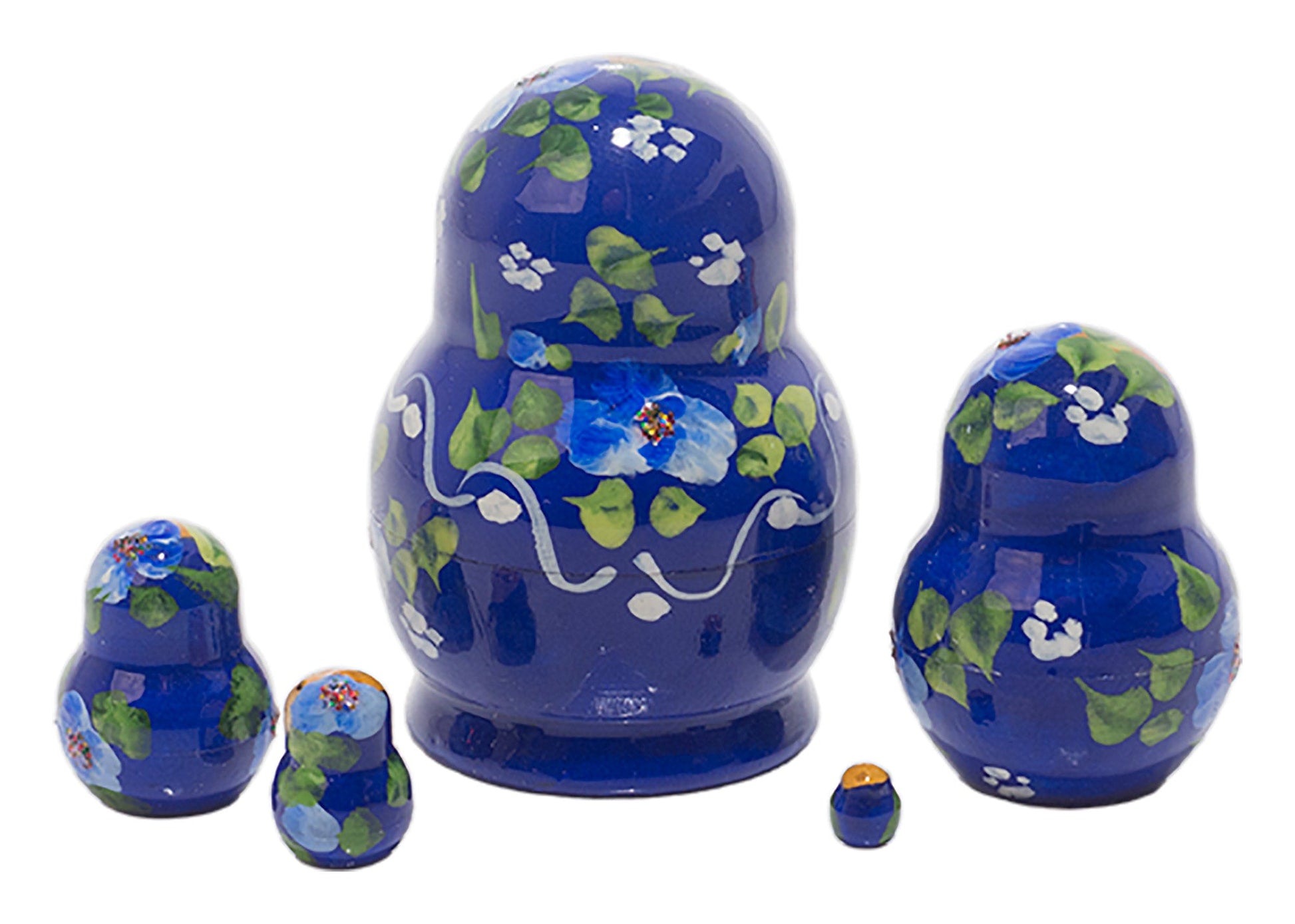 Cat Babushka Dolls Miniature Blue Girl with Cat 5pc/1''