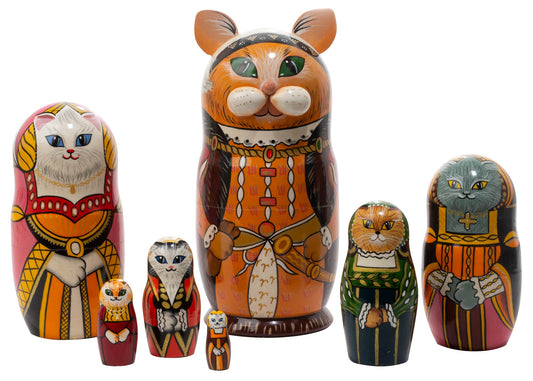 Cat Russian Dolls Henry VIII Cat 7pc/7"