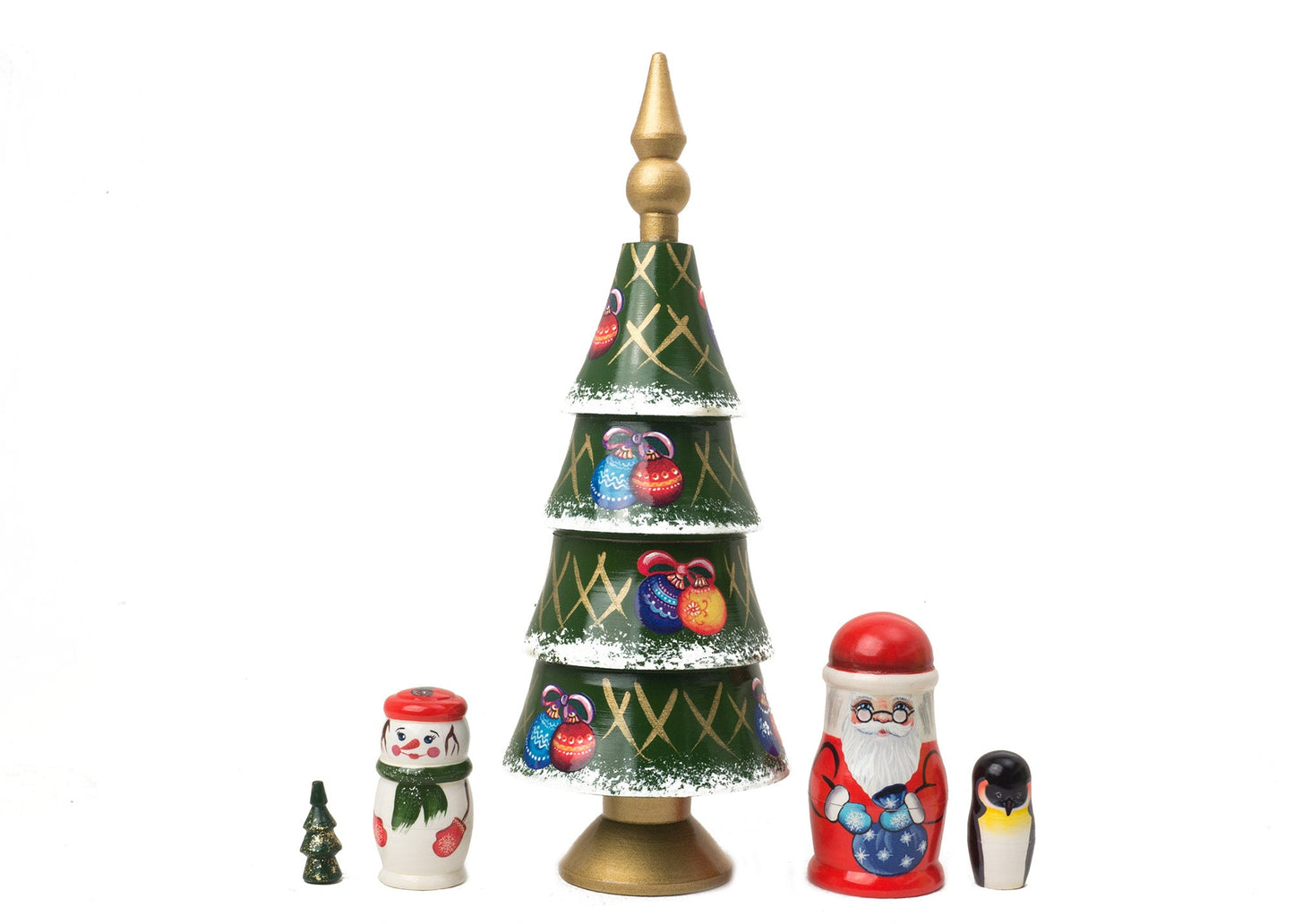 Stackable Doll Christmas Tree 5pc/8.5''