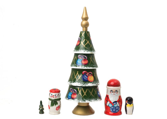 Stackable Doll Christmas Tree 5pc/8.5''