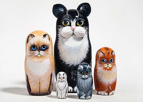 Black & White Cat 5pc/5''