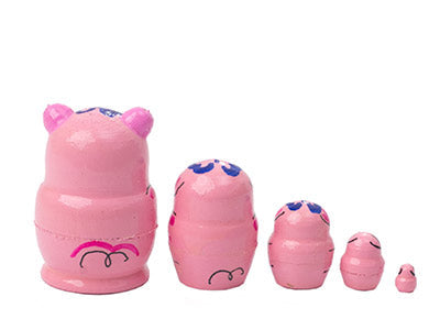 Farm Animal Nesting Dolls Miniature Pig 5pc/1''