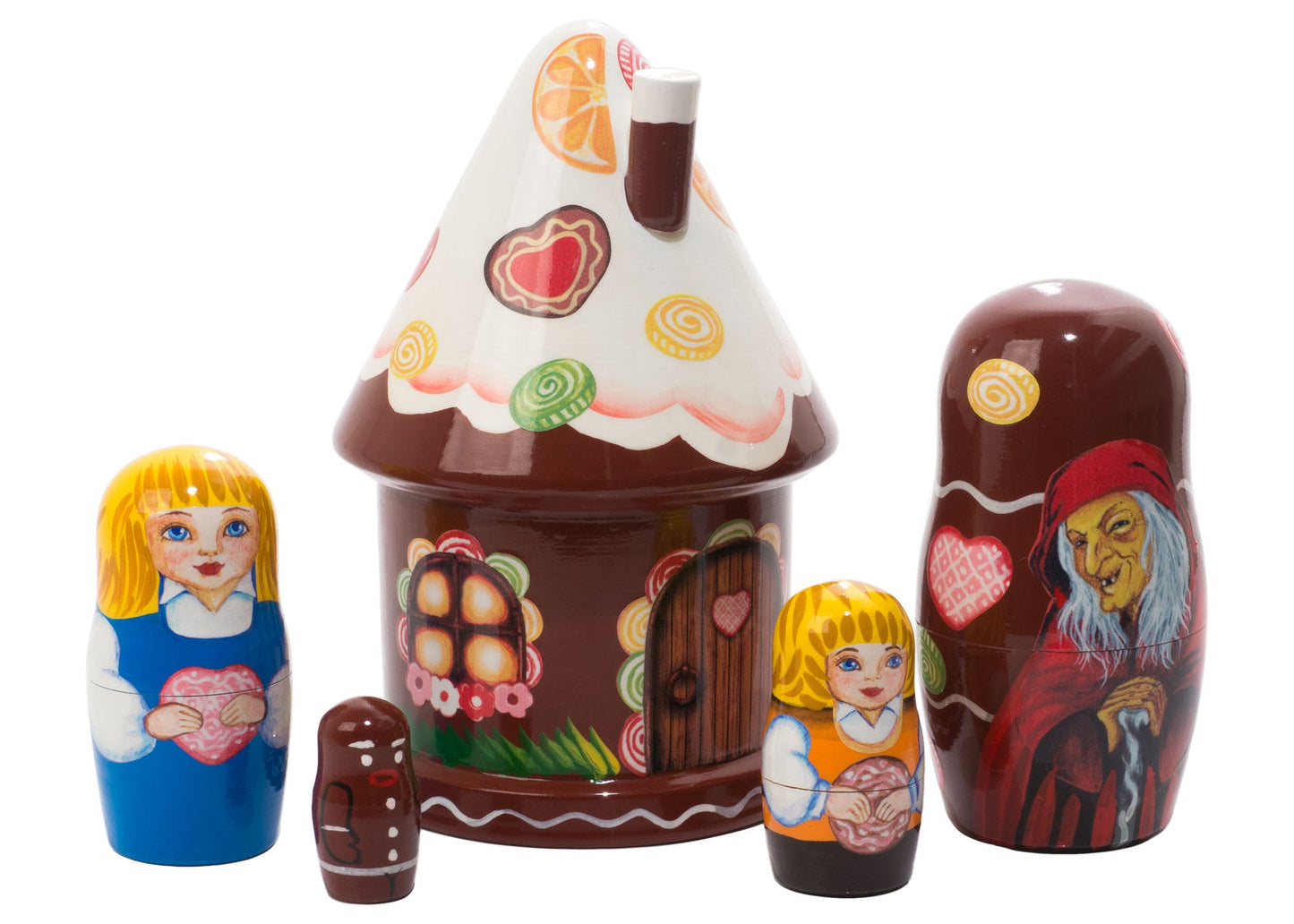 Stackable Dolls Hansel and Gretel House Doll 5pc 5''