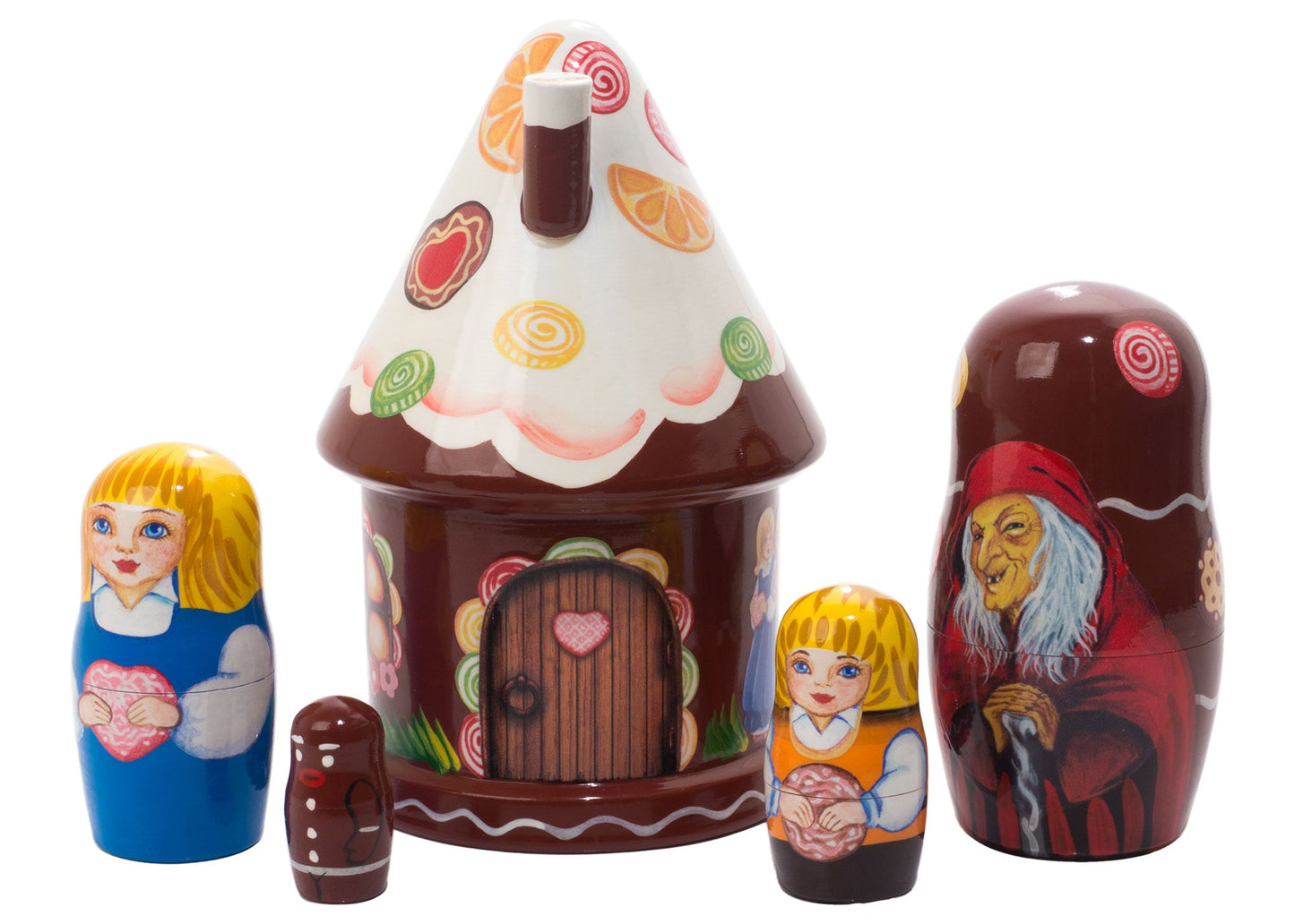 Stackable Dolls Hansel and Gretel House Doll 5pc 5''
