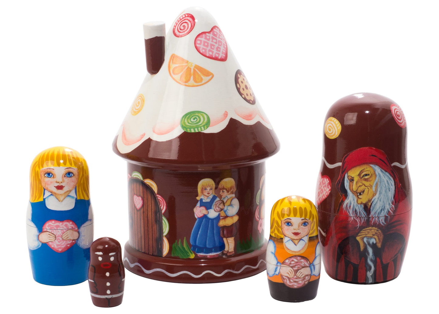 Stackable Dolls Hansel and Gretel House Doll 5pc 5''