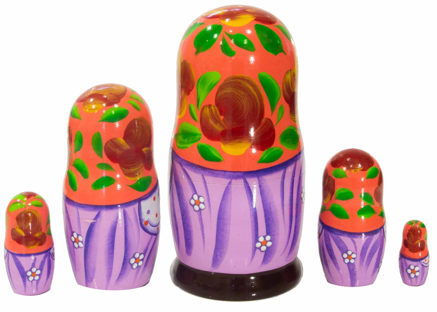 Cat Babushka Dolls Maiden with Tabby 5pc/5"'