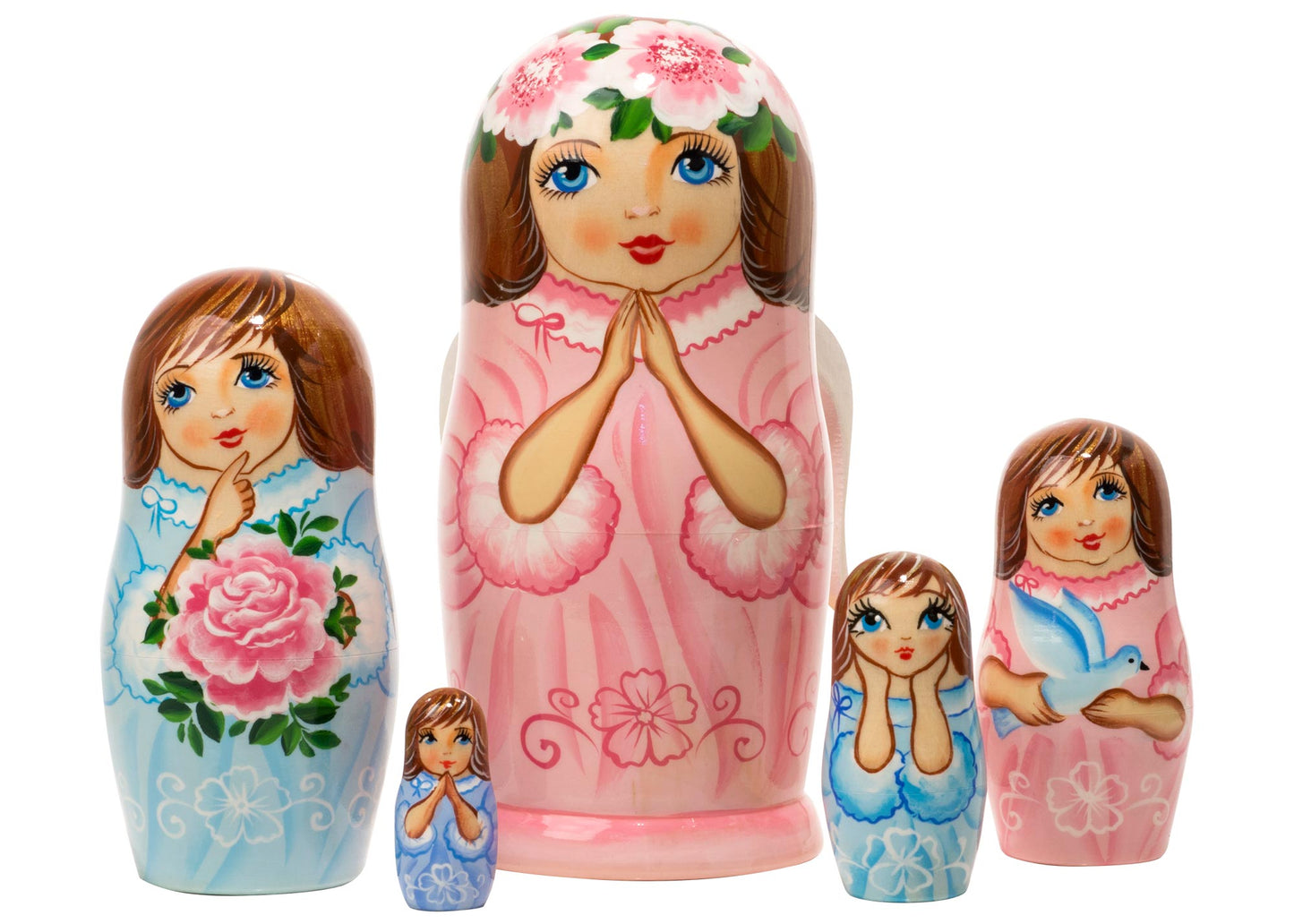 Matryoshka Stacking Dolls Angel 5pc/6”