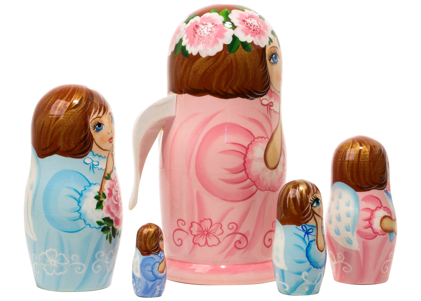 Matryoshka Stacking Dolls Angel 5pc/6”