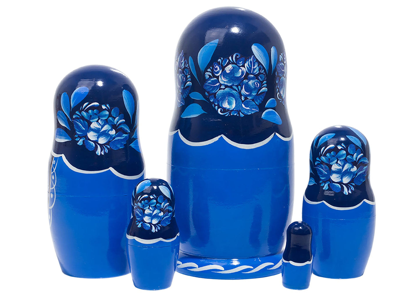 Matryoshka Stacking Dolls Blue Beauty 5pc/6''