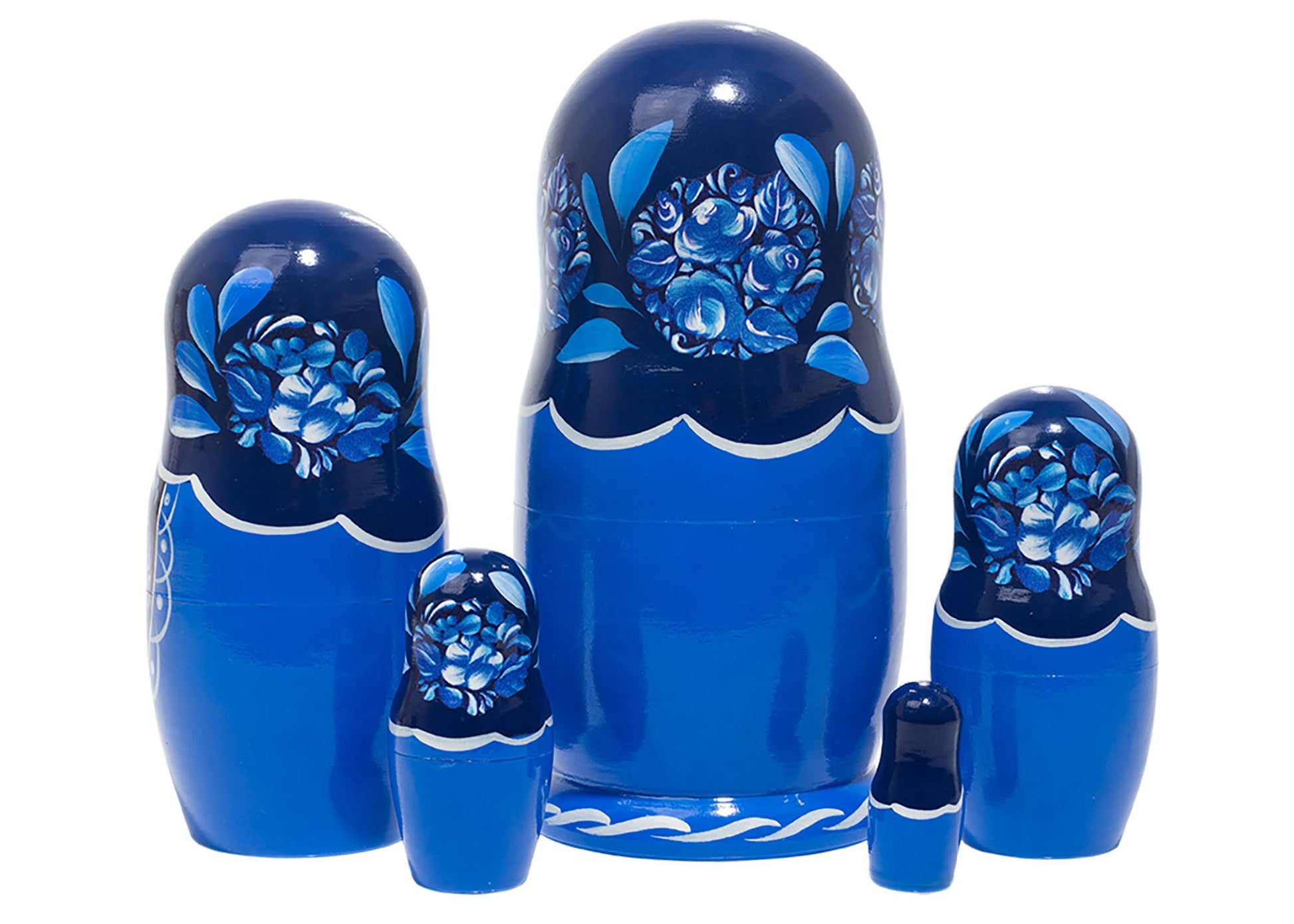 Matryoshka Stacking Dolls Blue Beauty 5pc/6''