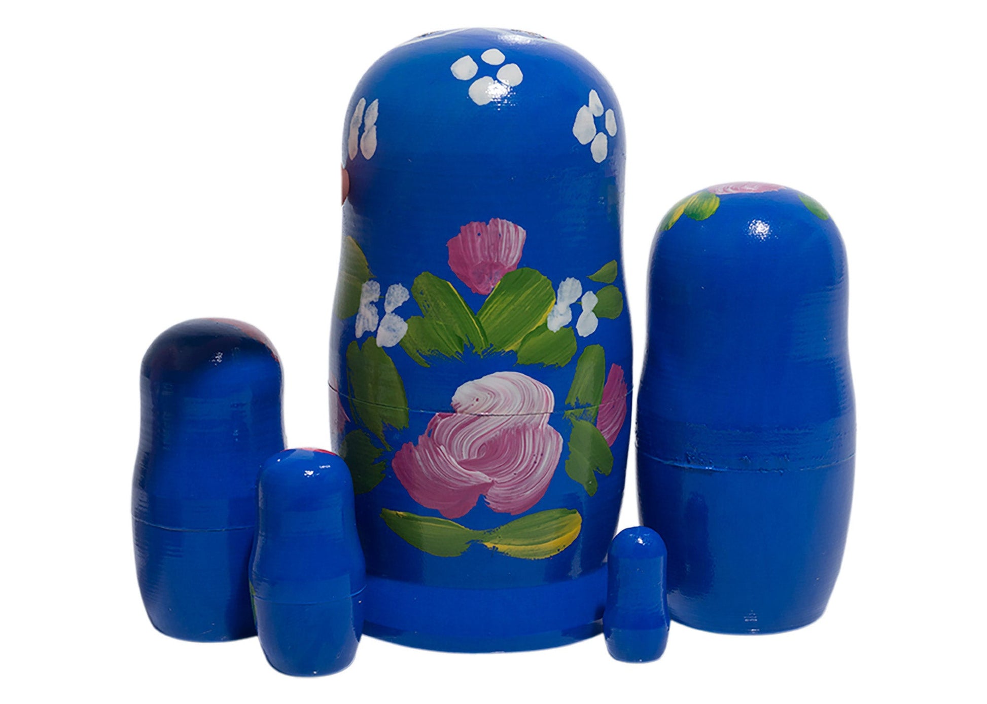 Matryoshka Stacking Dolls Dark Blue 5pc/4”