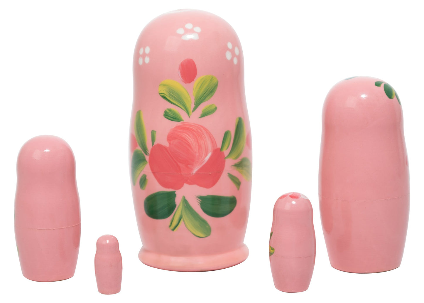 Matryoshka Stacking Dolls Pink 5pc/4"
