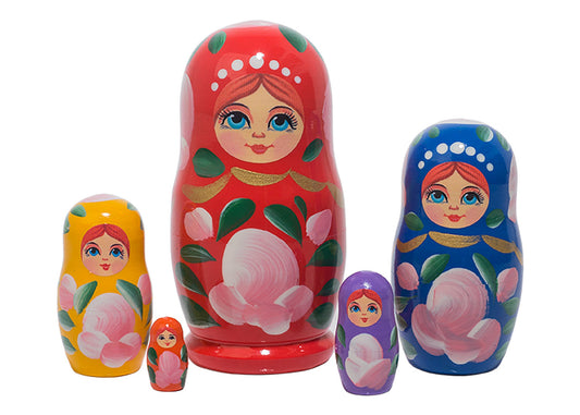 Matryoshka Stacking Dolls Rainbow 5pc/4”