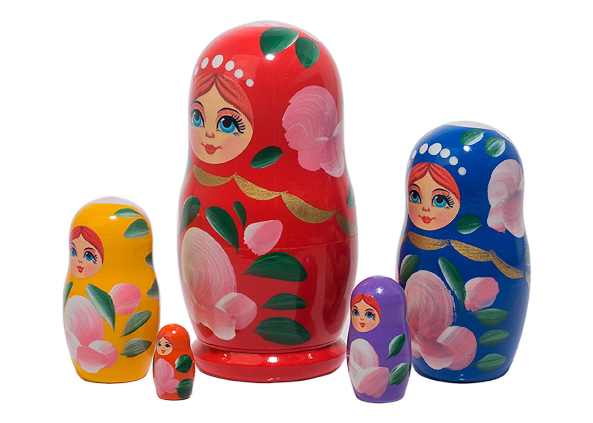 Matryoshka Stacking Dolls Rainbow 5pc/4”