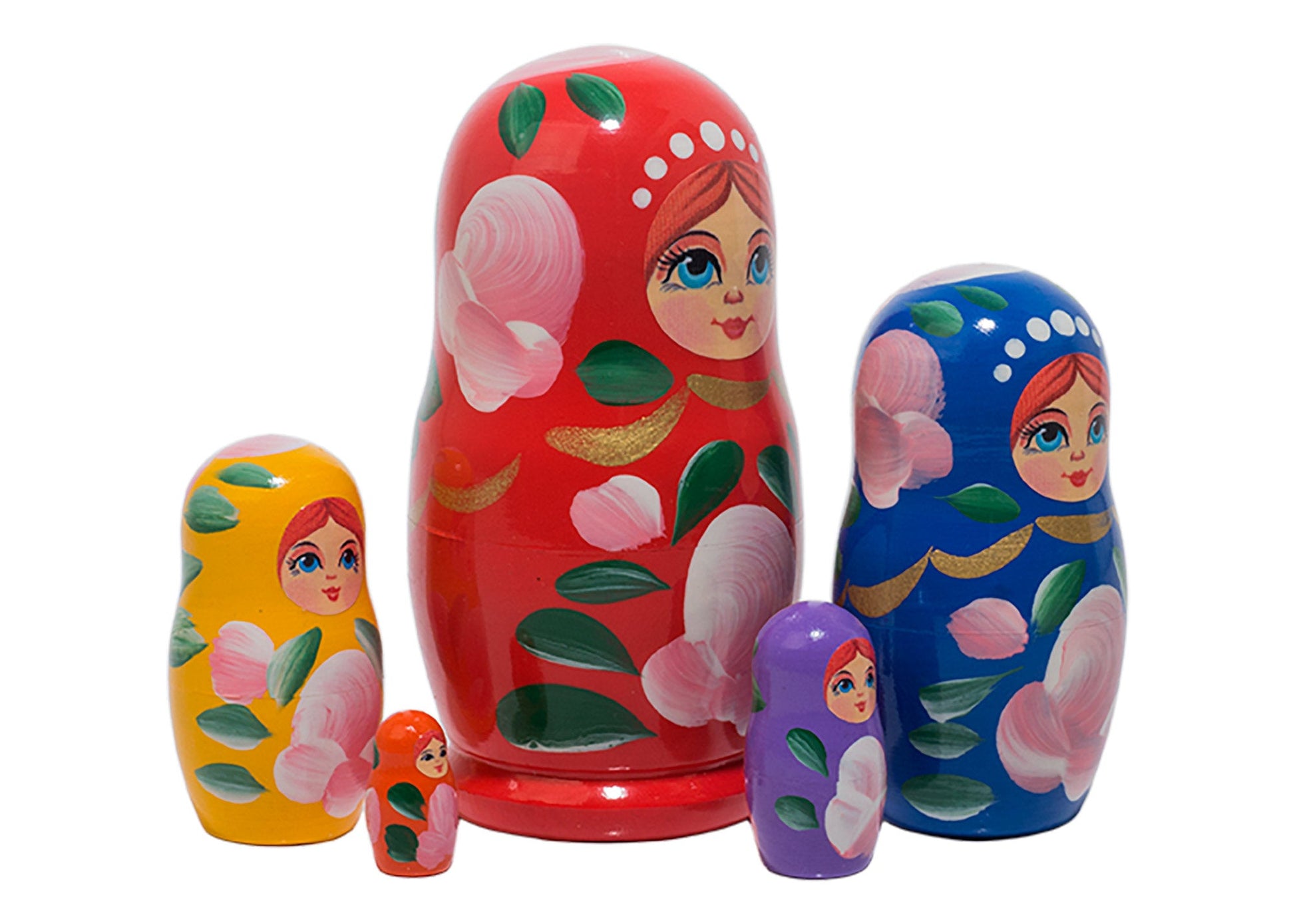 Matryoshka Stacking Dolls Rainbow 5pc/4”
