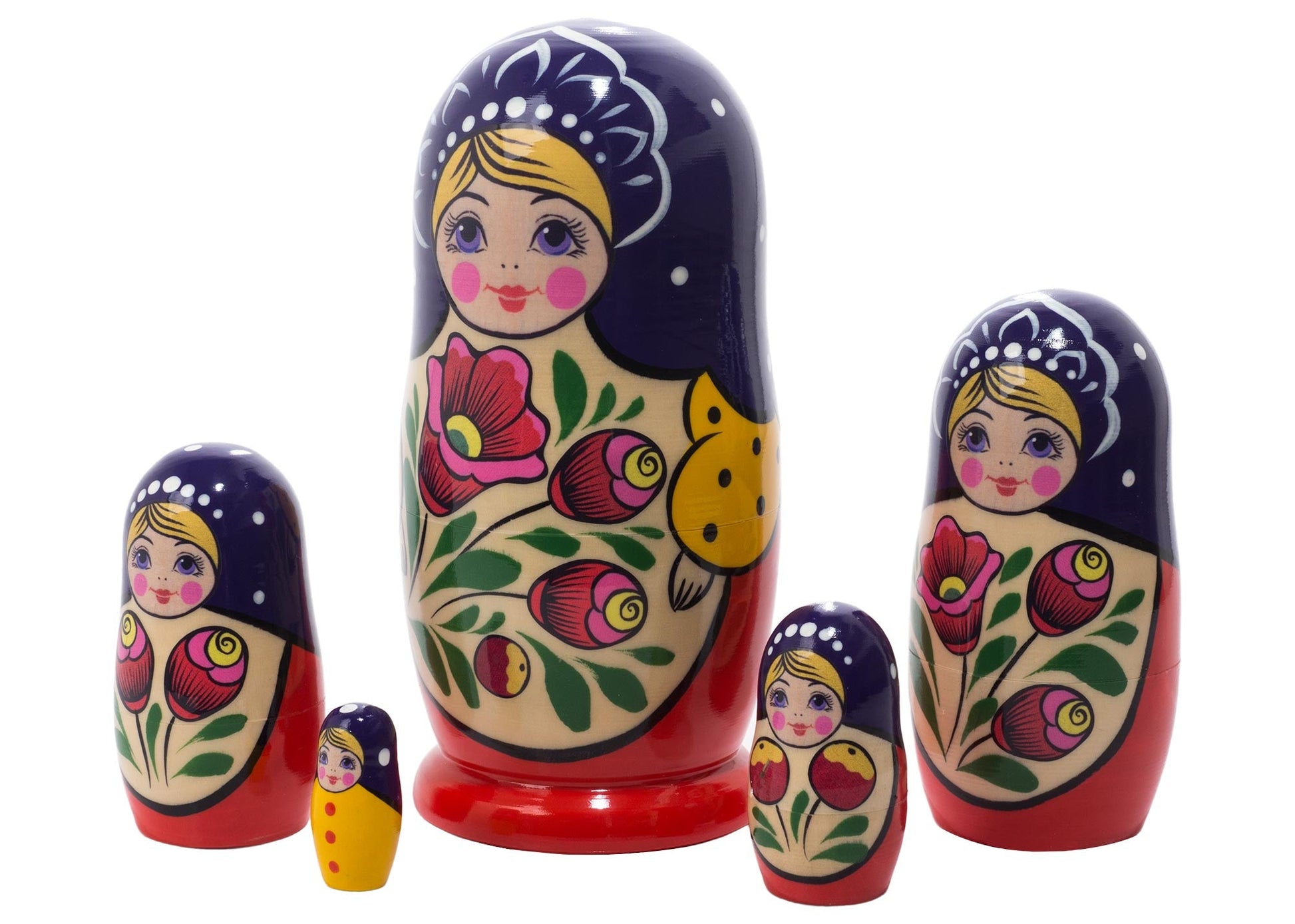 Matryoshka Stacking Dolls Volga 5pc/6”