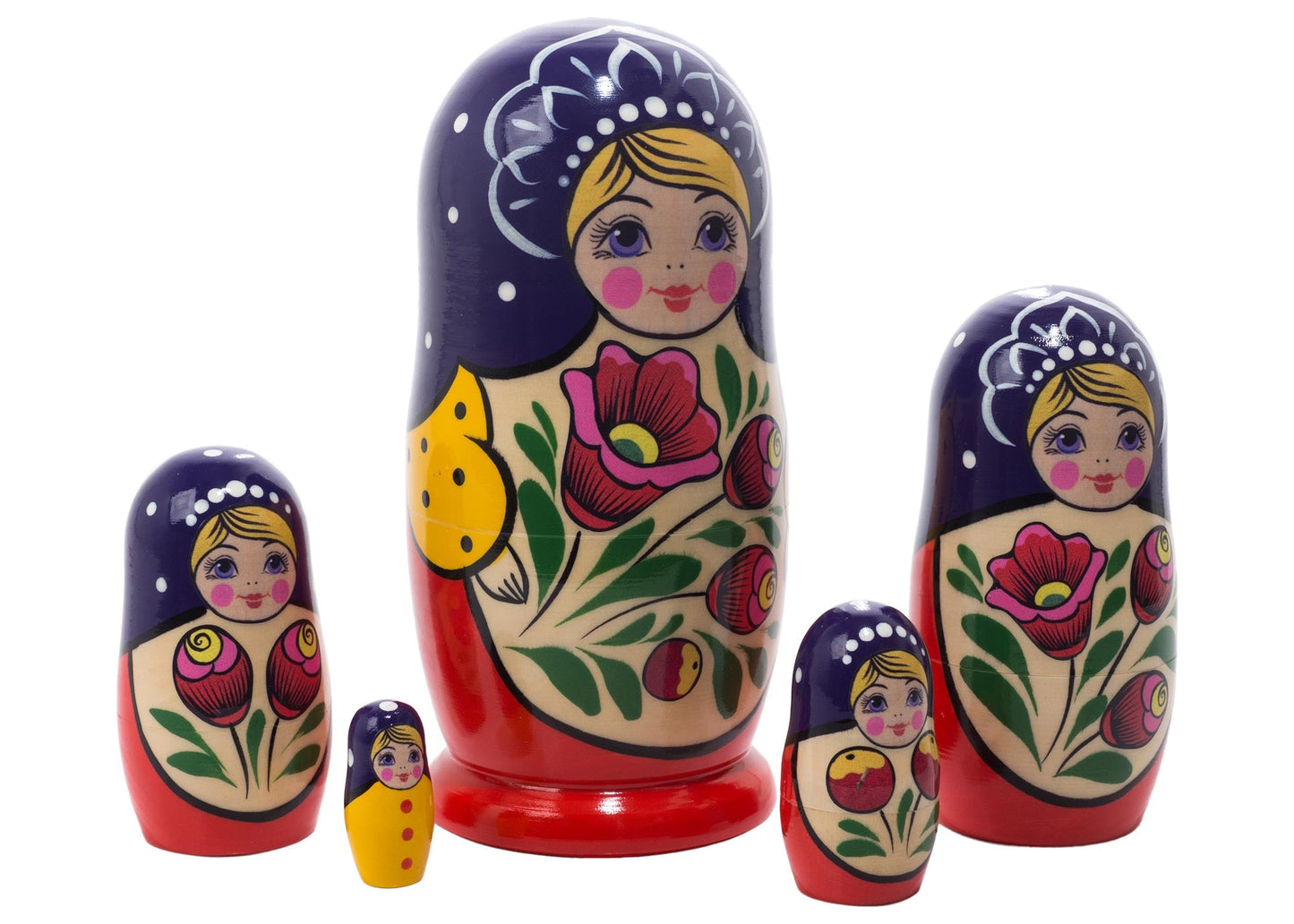 Matryoshka Stacking Dolls Volga 5pc/6”