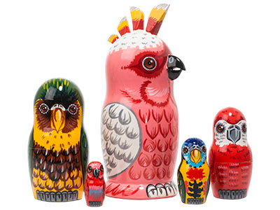 Nesting Doll Toys Parrots 5pc/6"