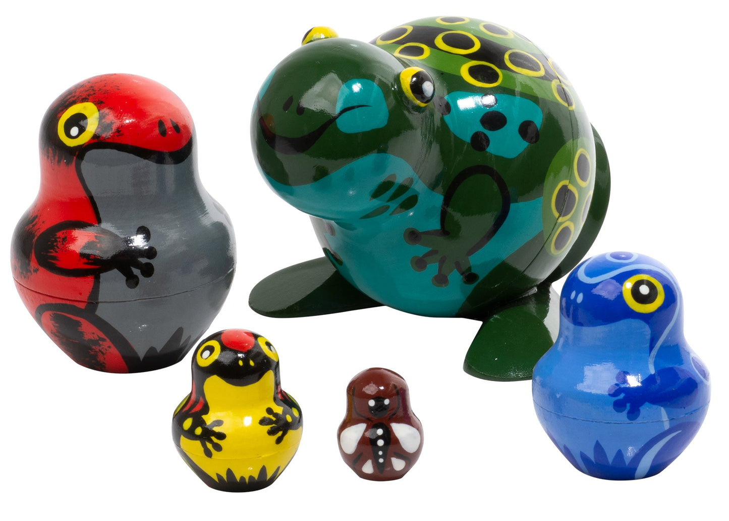 Nesting Doll Toys Rainforest Frogs 5pc/4"