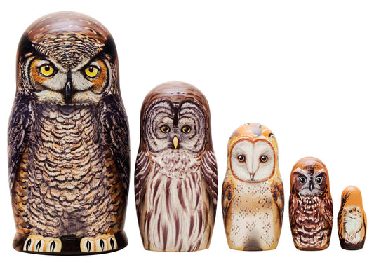Owl Stacking Doll Majestic Owls 5pc/6”