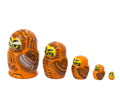 Owl Stacking Doll Miniature 5pc/1''